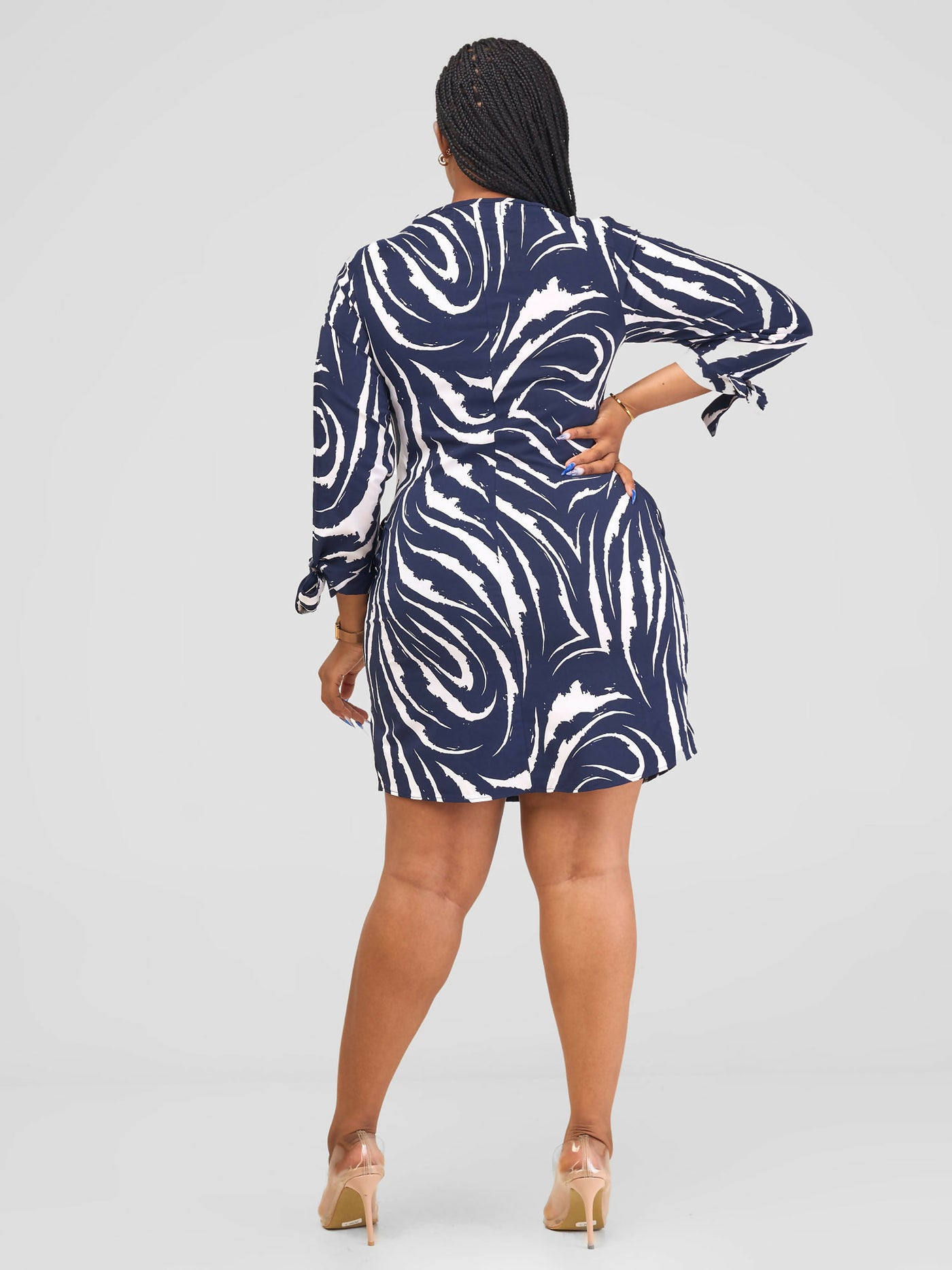 Salok Havilah Gulu Dress - Navy Blue Print