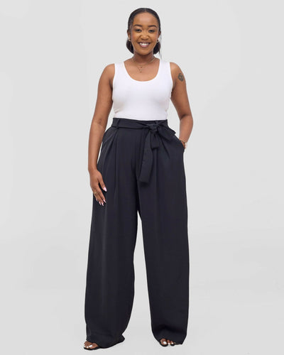Poised Palazzo Pant - Black - Shopzetu