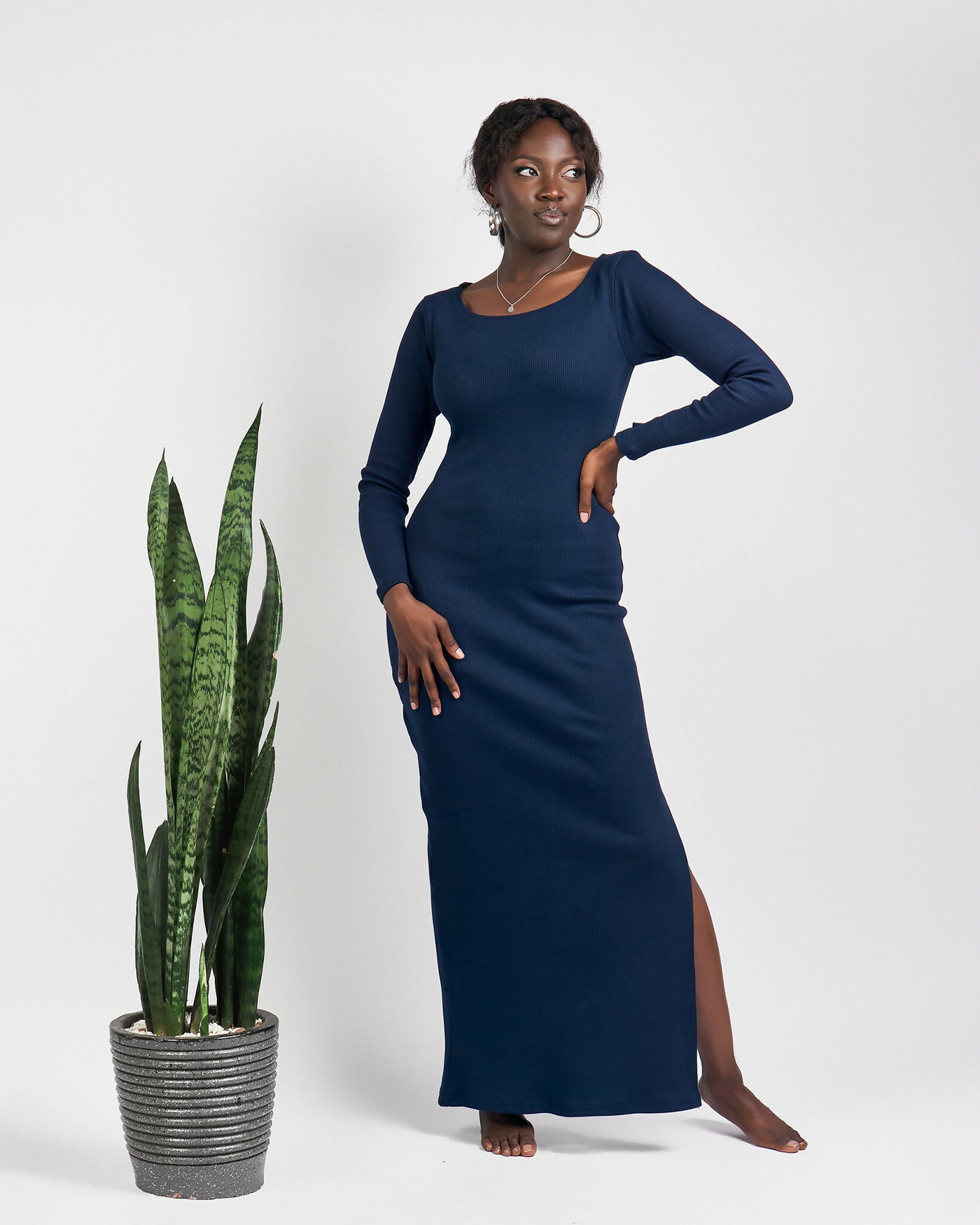 Zia Africa "Made of Love" Maxi Bodycon - Navy Blue