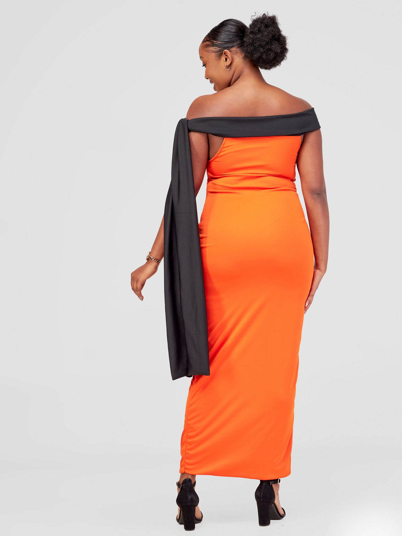 Juka Closet Off-Shoulder Maxi Dress - Orange