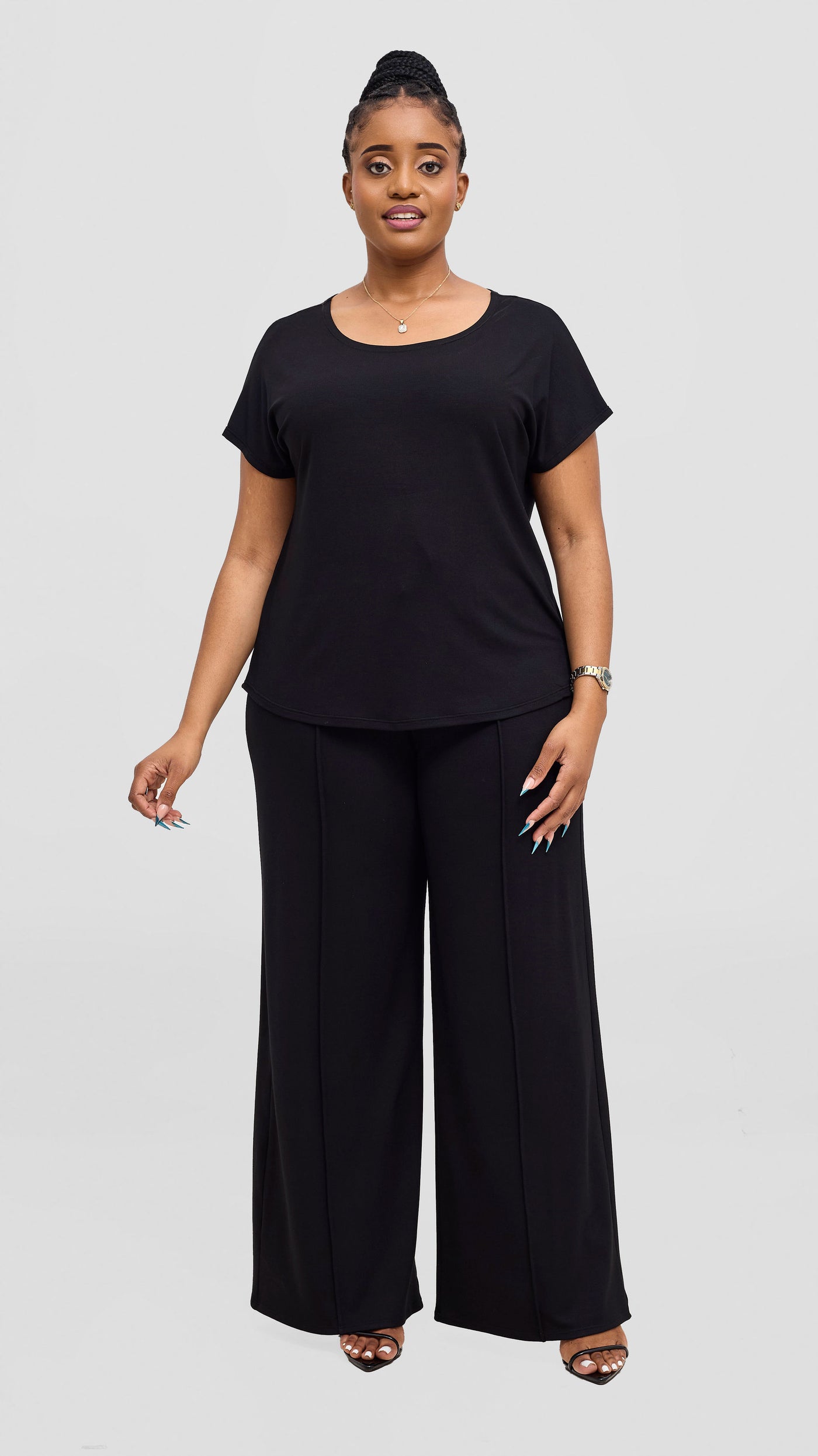 Vivo Ria Drop Shoulder Top - Black
