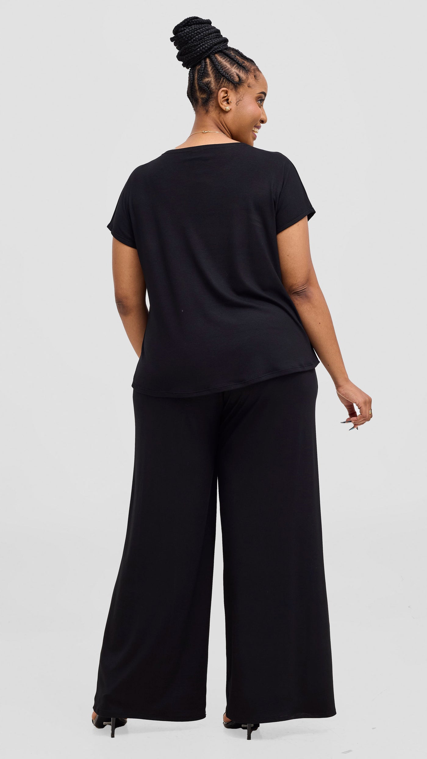 Vivo Ria Drop Shoulder Top - Black