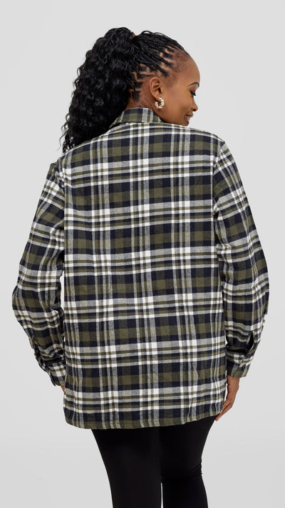 Zoya Aridi Unisex Shacket (Flannel) - Black/Hunters