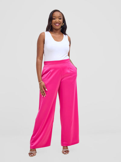Vivo Yene Wide Leg Pants - Hot Pink - Shopzetu
