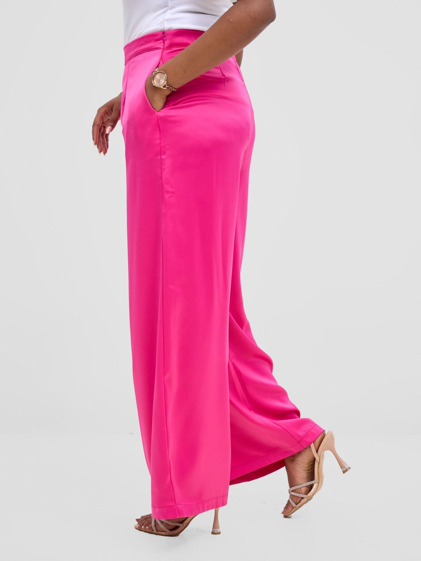Vivo Yene Wide Leg Pants - Hot Pink - Shopzetu