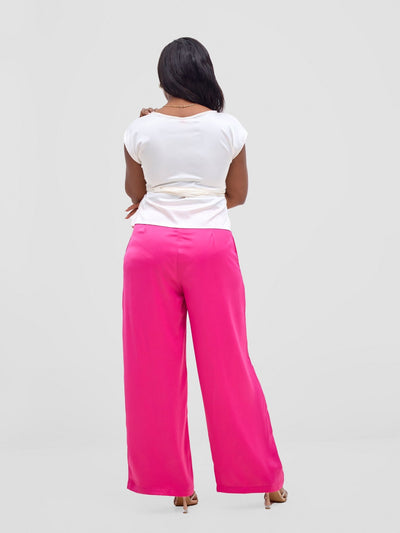 Vivo Yene Wide Leg Pants - Hot Pink - Shopzetu