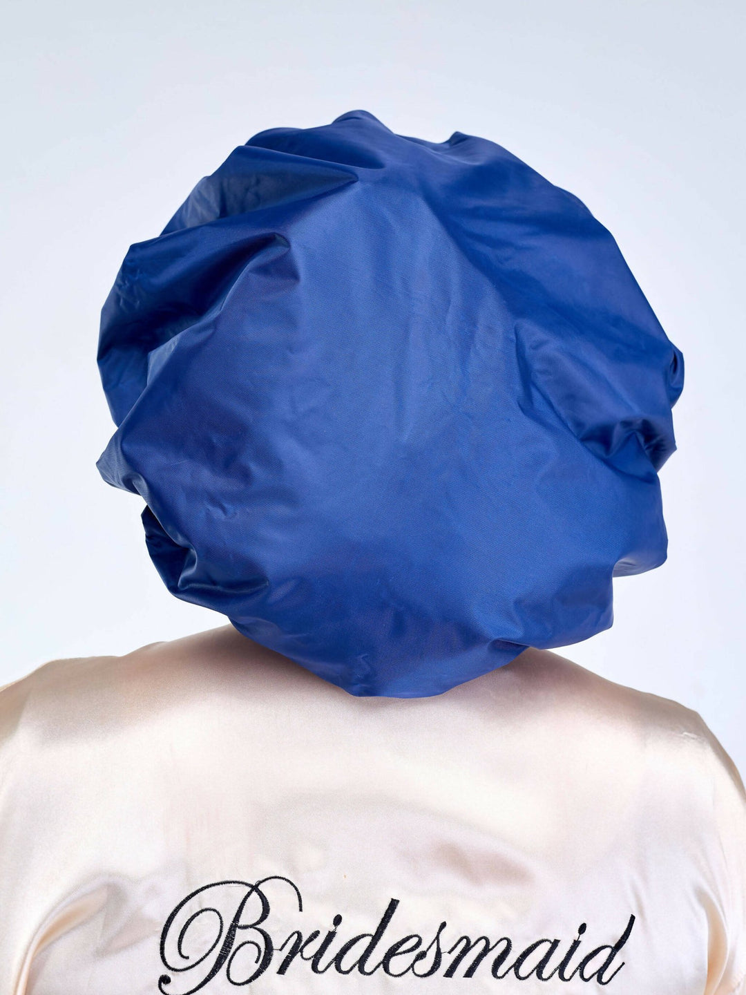 Satin Revolution Satin Lined Shower Cap - Navy Blue - Shopzetu
