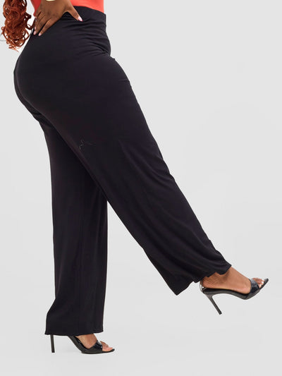 Vivo Basic Palazzo Pants - Black - Shopzetu