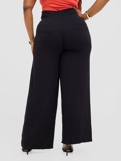 Vivo Basic Palazzo Pants - Black - Shopzetu