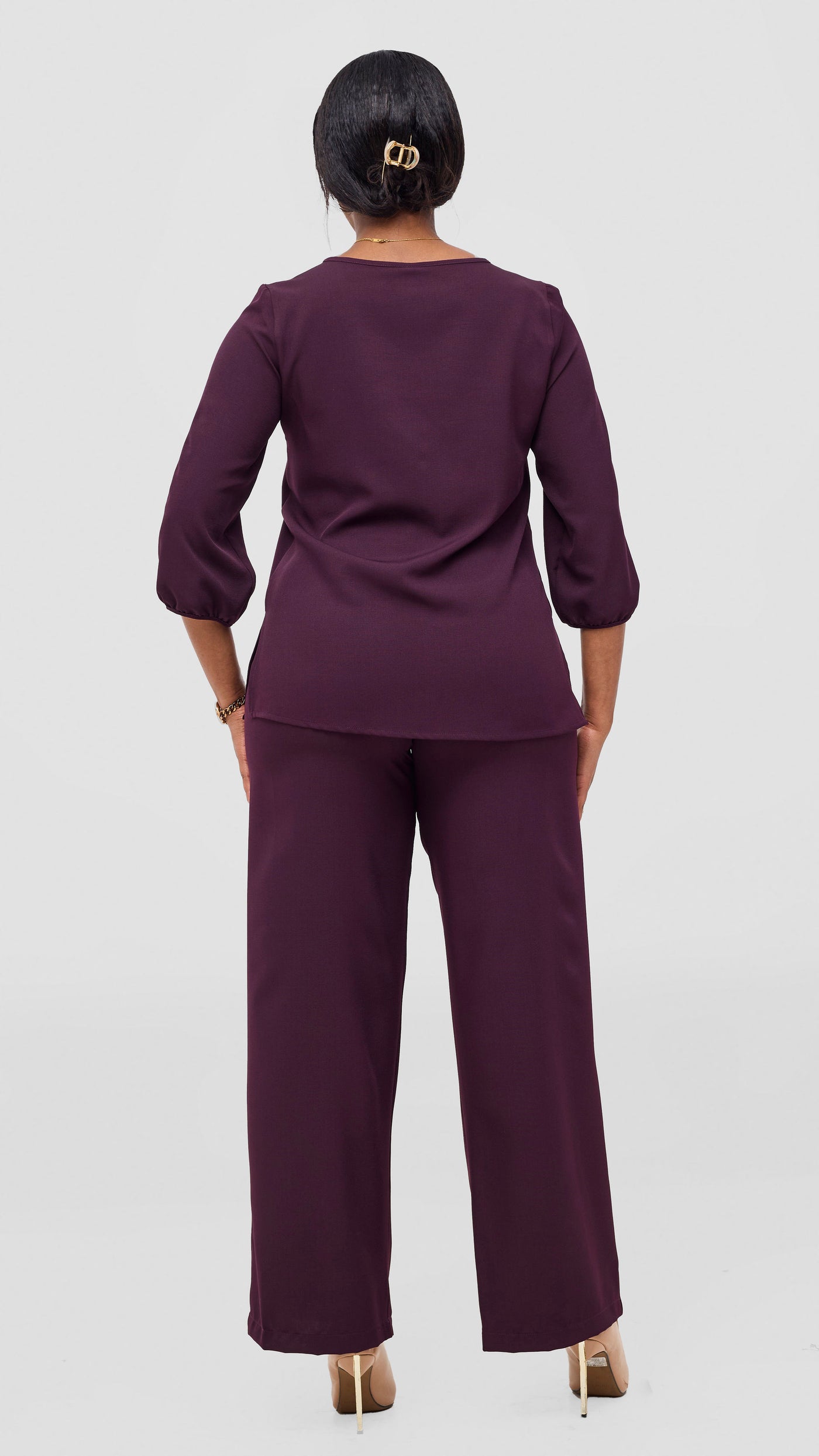 Vivo Kani Wide Leg Pants - Dark Purple
