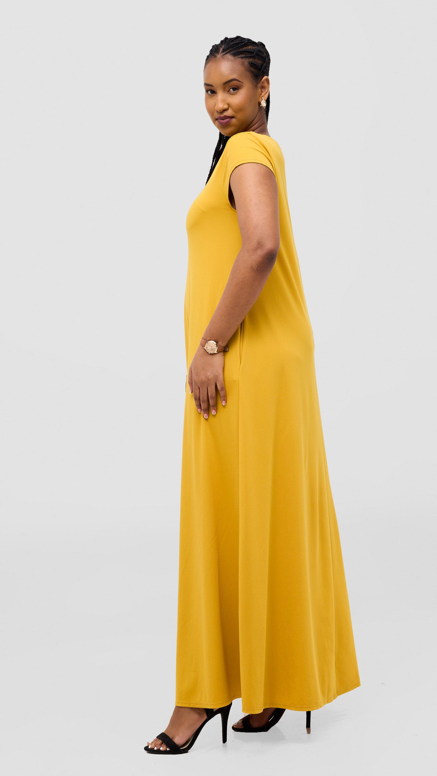 Vivo Basic Kena Tent Maxi Dress - Mustard