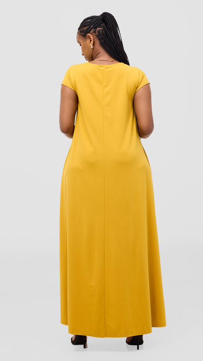 Vivo Basic Kena Tent Maxi Dress - Mustard