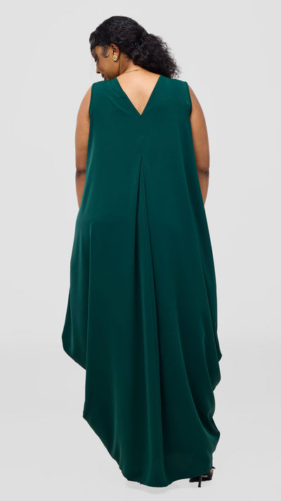 Vivo Kemi Side Cowl Maxi Dress - Dark Green