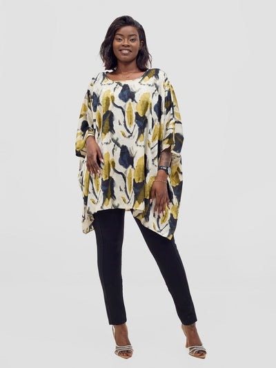 Vivo Ayana Wide Top - Yellow / Black Hua Print - Shopzetu