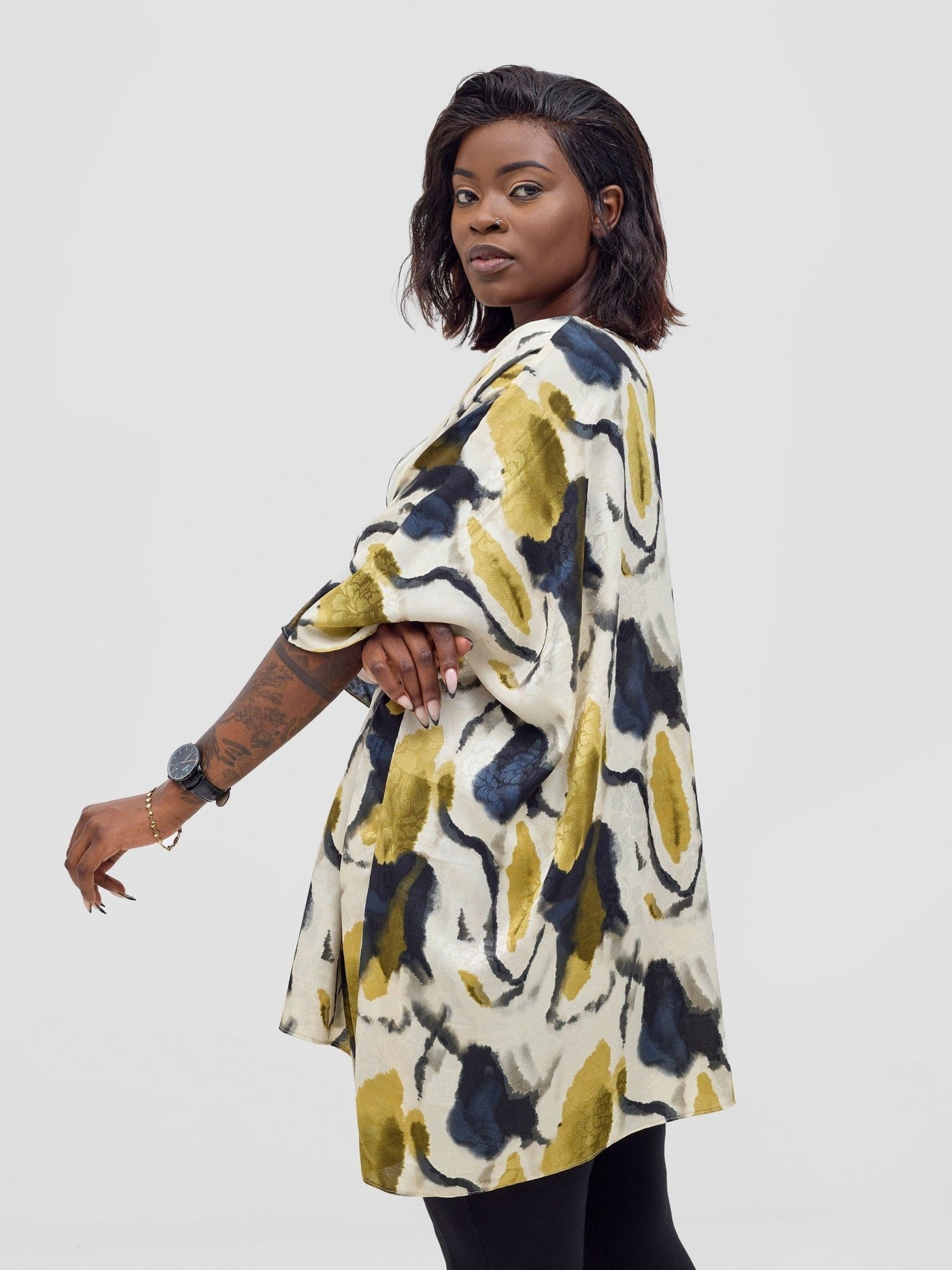 Vivo Ayana Wide Top - Yellow / Black Hua Print - Shopzetu