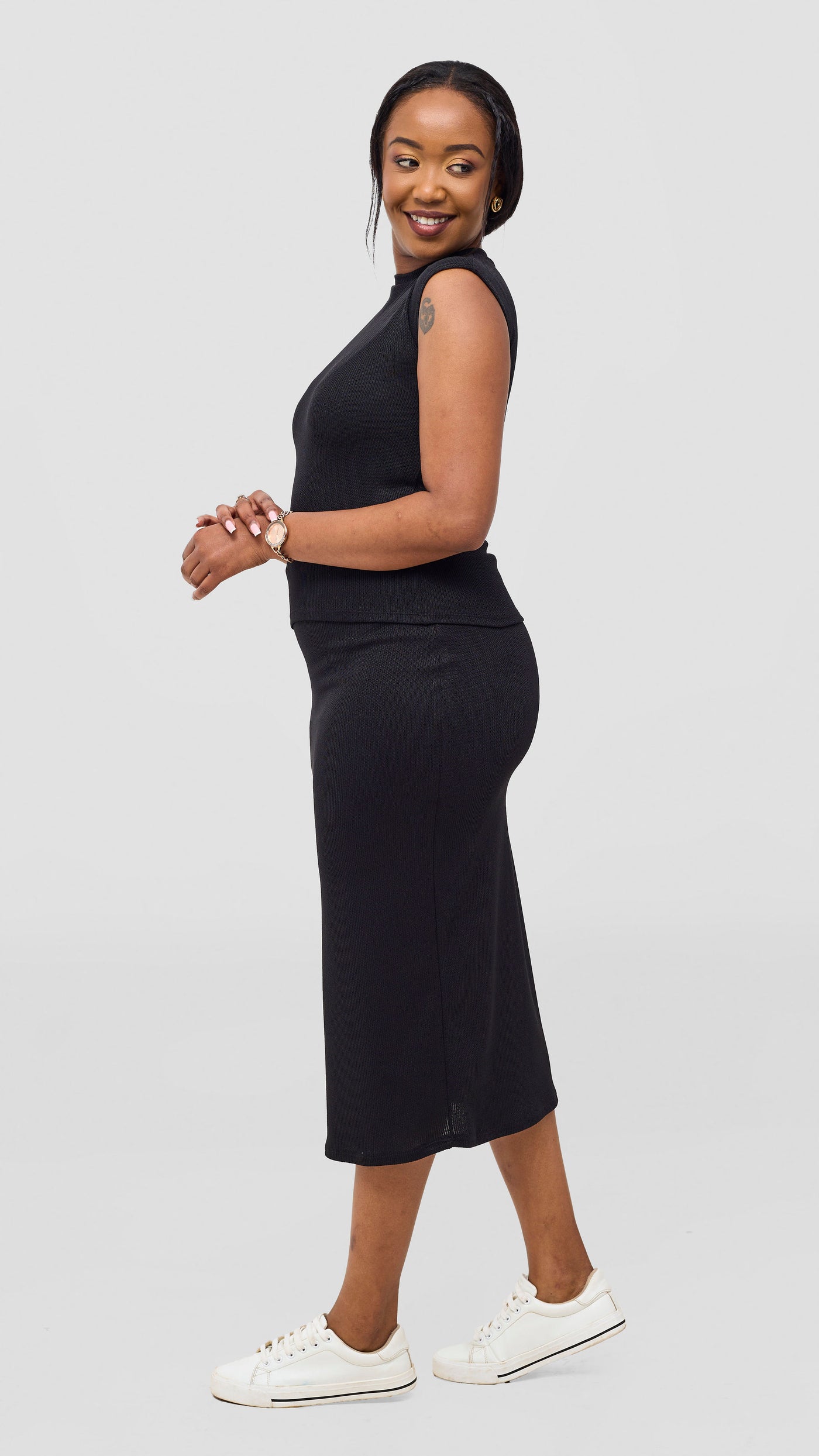 Vivo Ria Mock Neck Top - Black