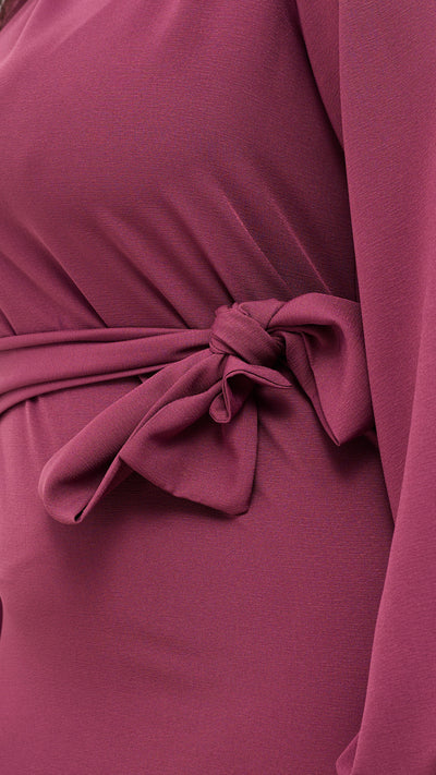 Vivo Laika Bishop Sleeve Shift Dress - Dark Pink