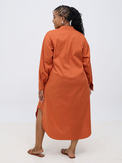 Safari by Vivo Mansi Bishop Sleeve Shacket - Rust