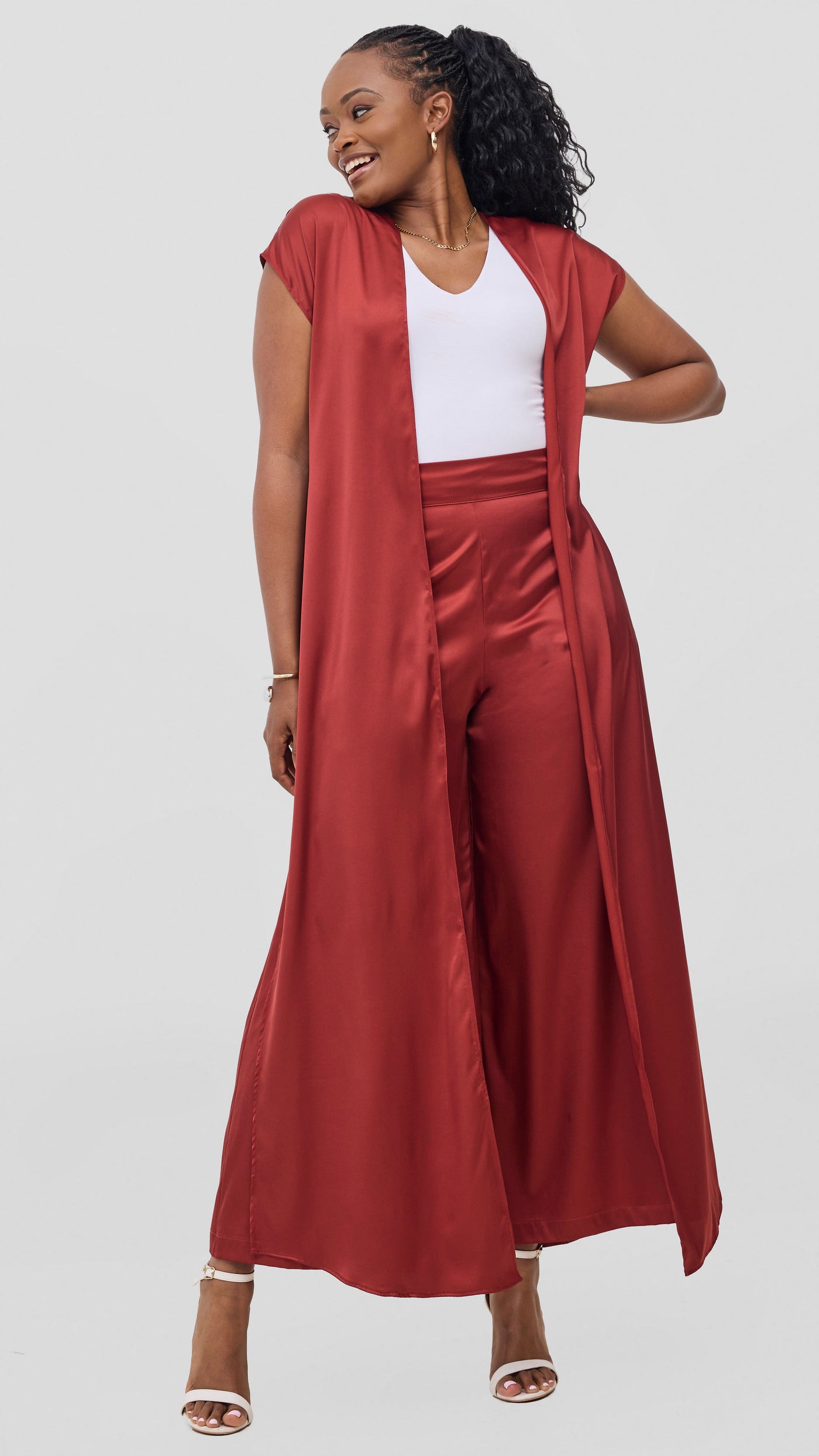 Vivo Chidii Wide Leg Pants - Dark Red