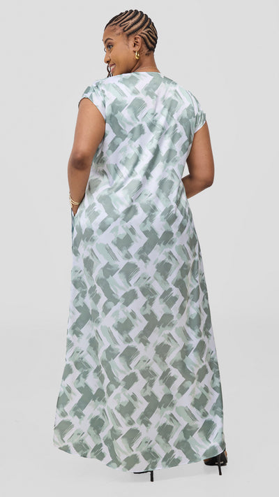Vivo Chidii Drop Shoulder Kimono - White / Mint Tulu Print