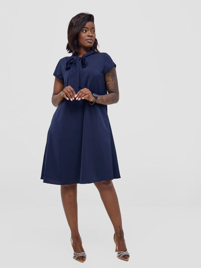 Vivo Niari Tent Dress - Navy Blue - Shopzetu