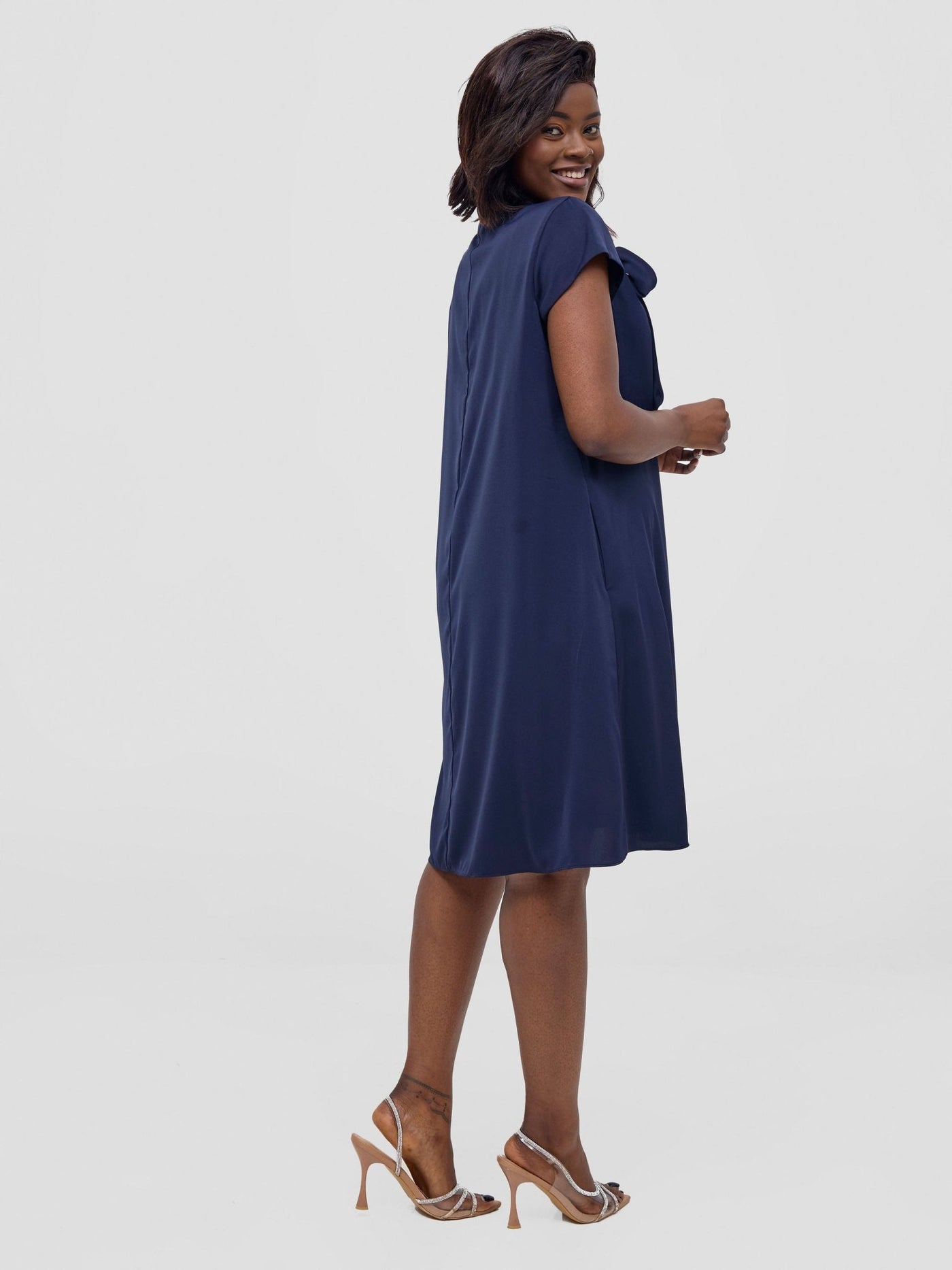 Vivo Niari Tent Dress - Navy Blue - Shopzetu