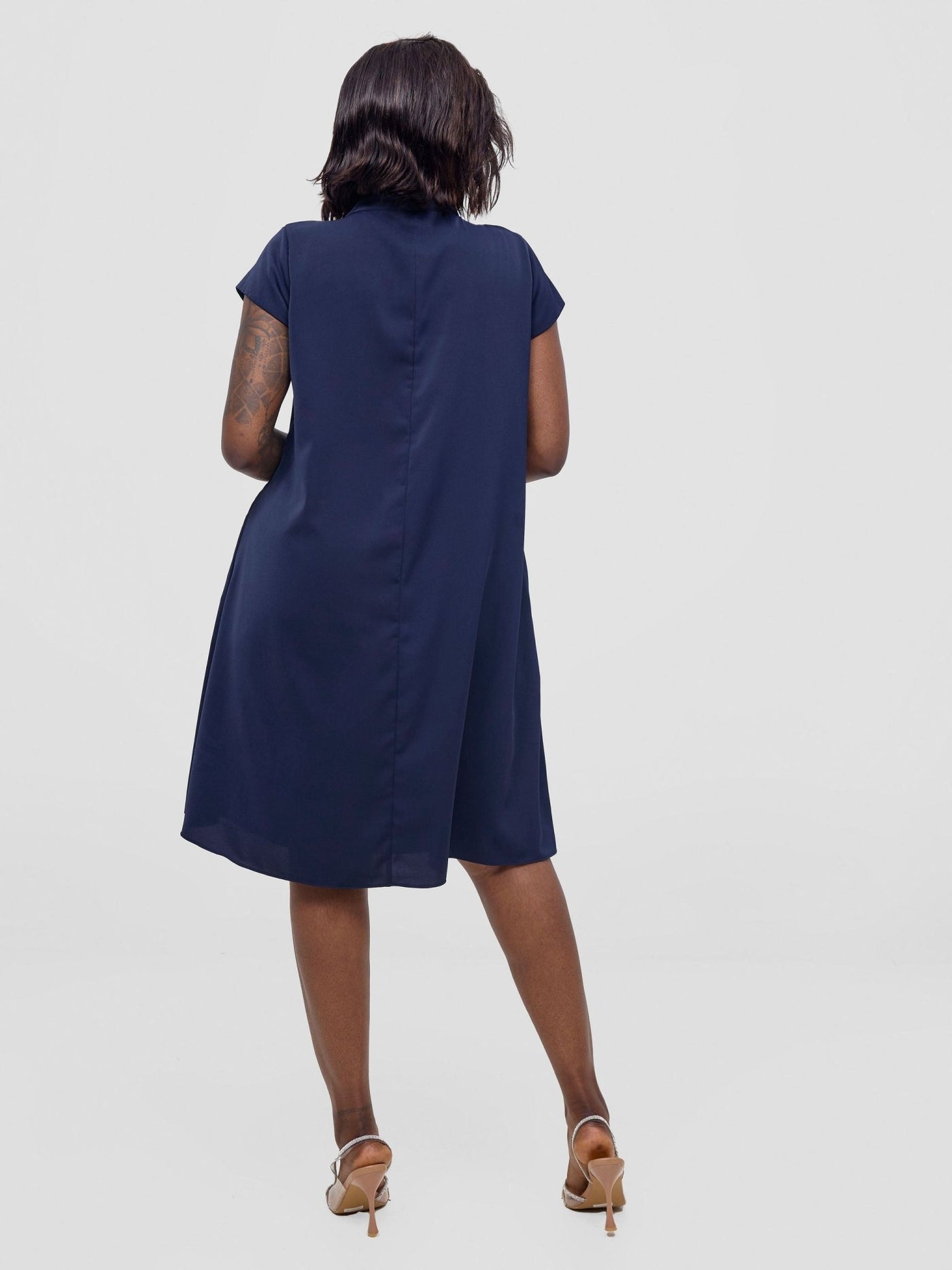 Vivo Niari Tent Dress - Navy Blue - Shopzetu