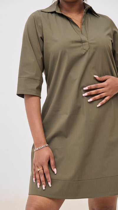 Safari by Vivo  Mansi Wide Hem Tent Dress - Hunters