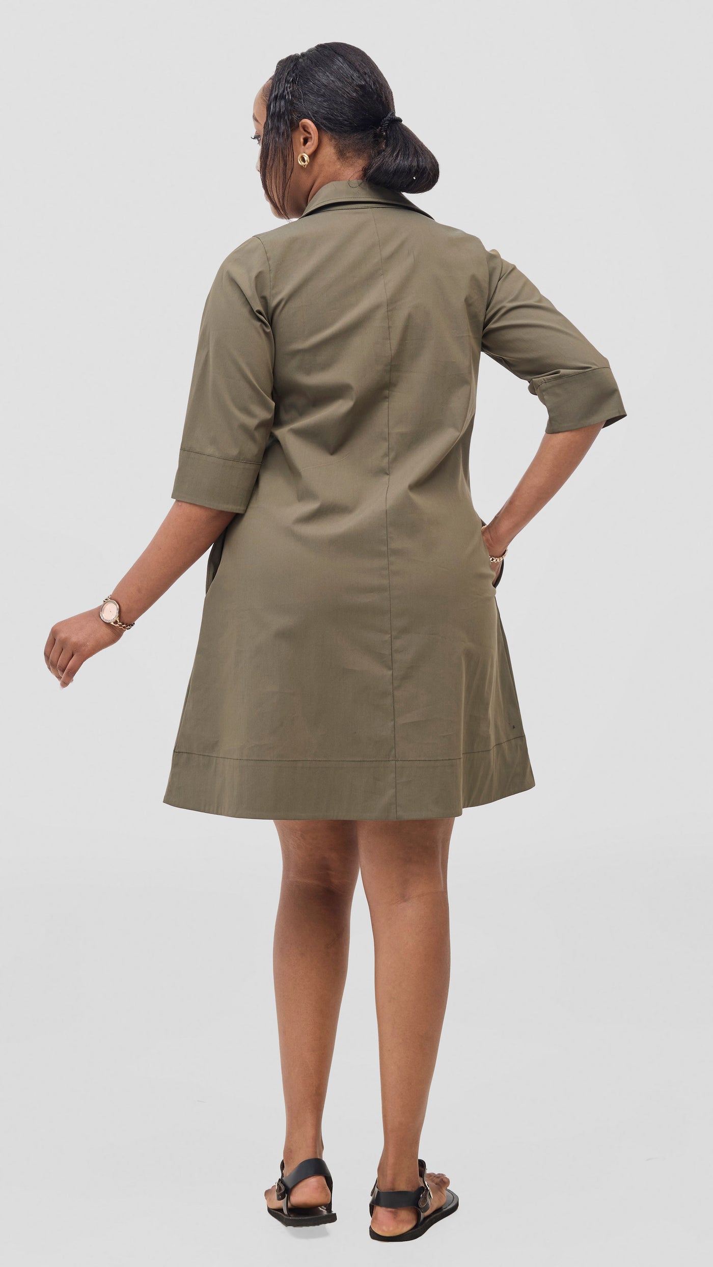 Safari by Vivo  Mansi Wide Hem Tent Dress - Hunters
