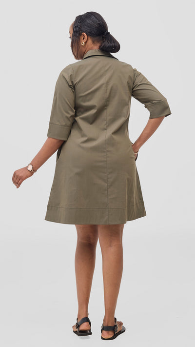 Safari by Vivo  Mansi Wide Hem Tent Dress - Hunters