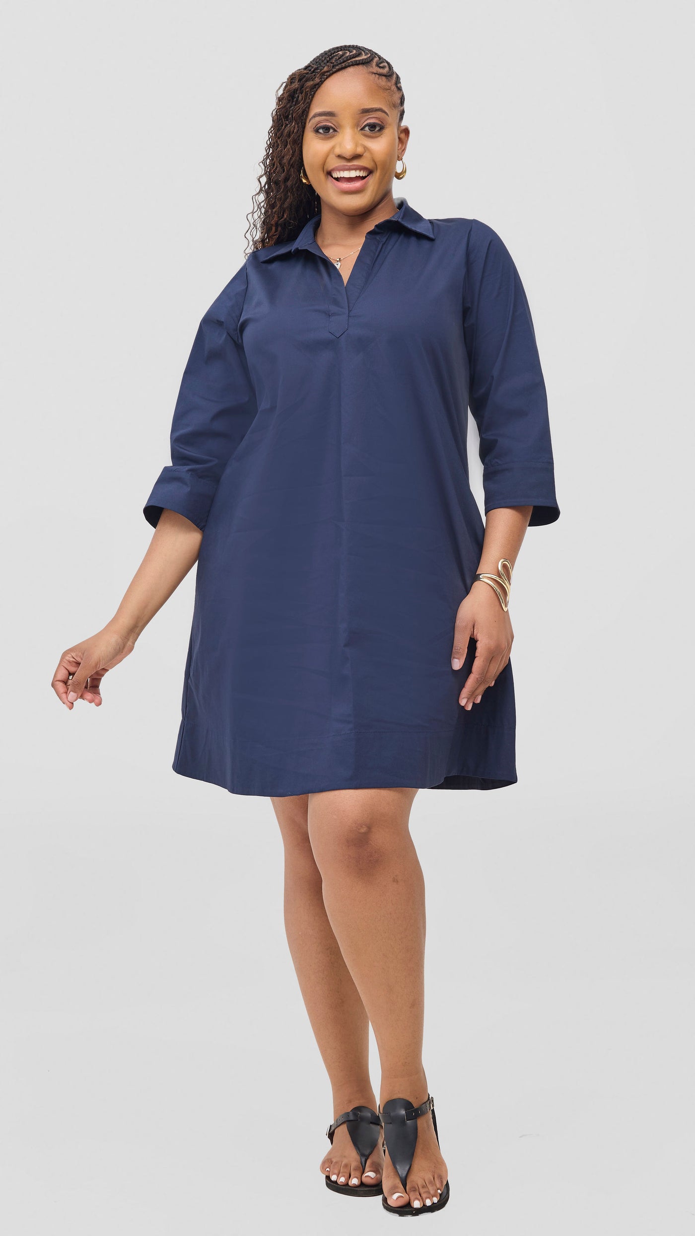 Safari by Vivo  Mansi Wide Hem Tent Dress - Navy