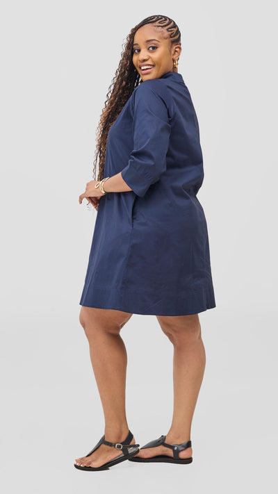 Safari by Vivo  Mansi Wide Hem Tent Dress - Navy