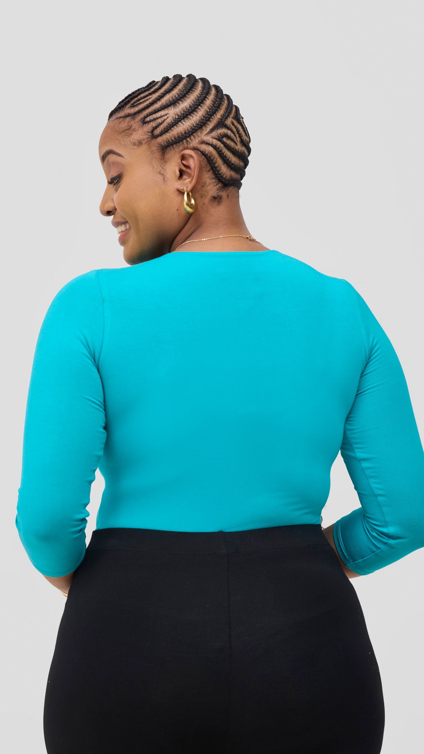 Vivo Basic 3/4 Sleeve Double Layered Bodysuit - Sea Green