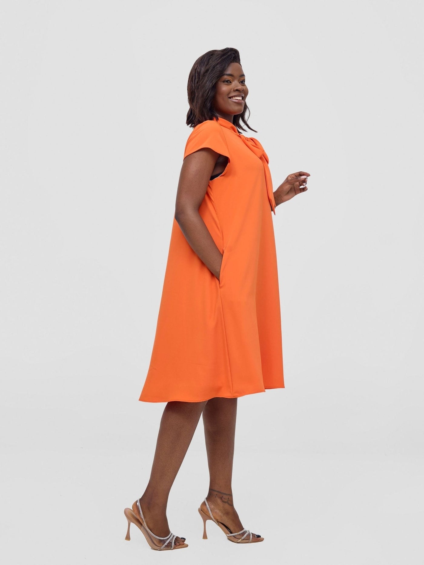 Vivo Niari Tent Dress - Orange - Shopzetu