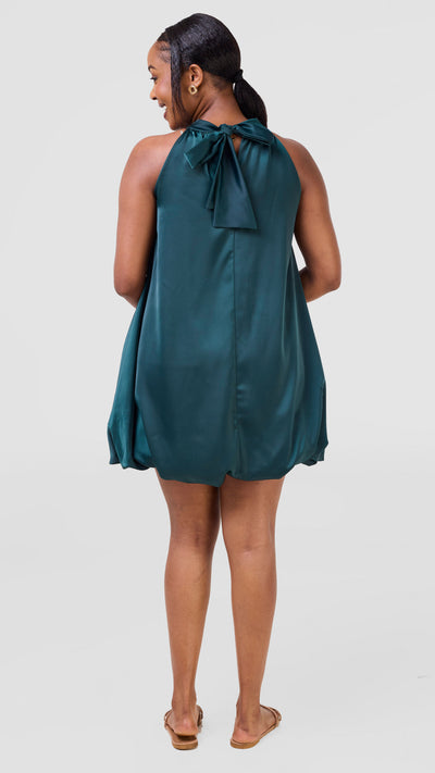 Vivo Iyana Knee Length Bubble Dress - Dark Green