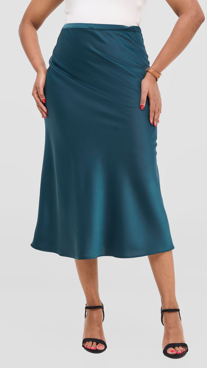 Vivo Samira Slip Skirt - Dark Green