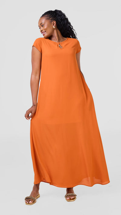 Vivo Sierra Maxi Chiffon Dress - Rust