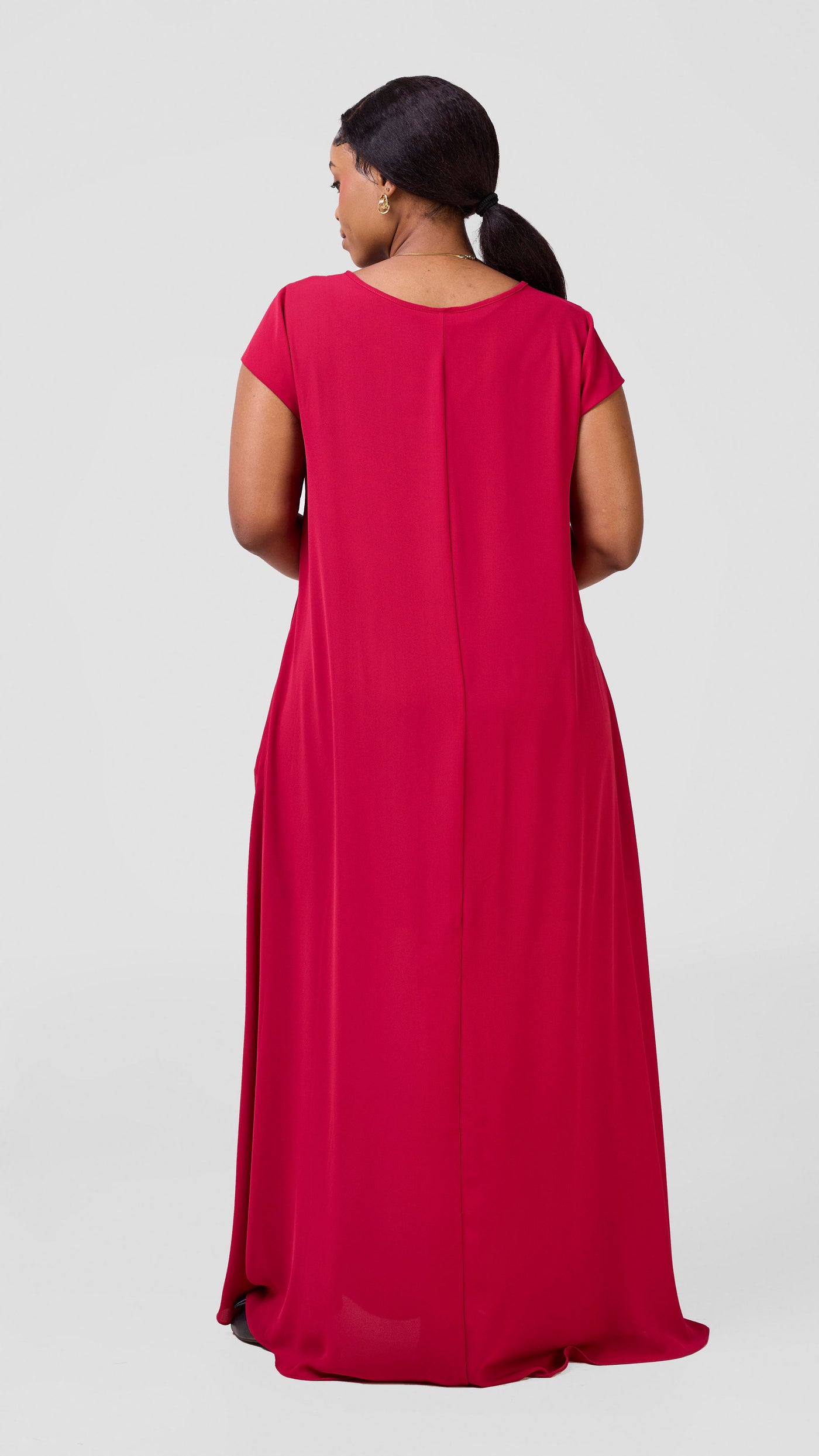 Vivo Sierra Maxi Chiffon Dress - Dark Pink