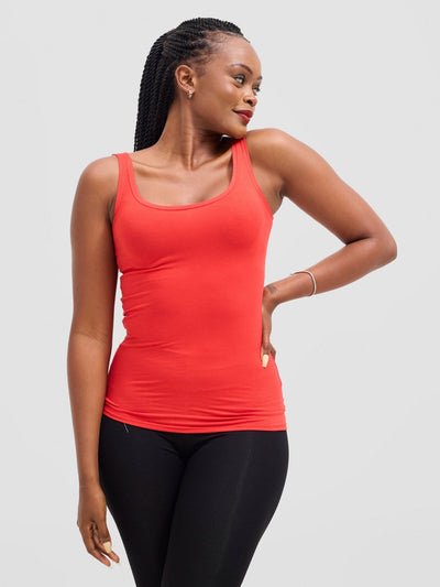 Vivo Basic Tank Top - Red - Shopzetu