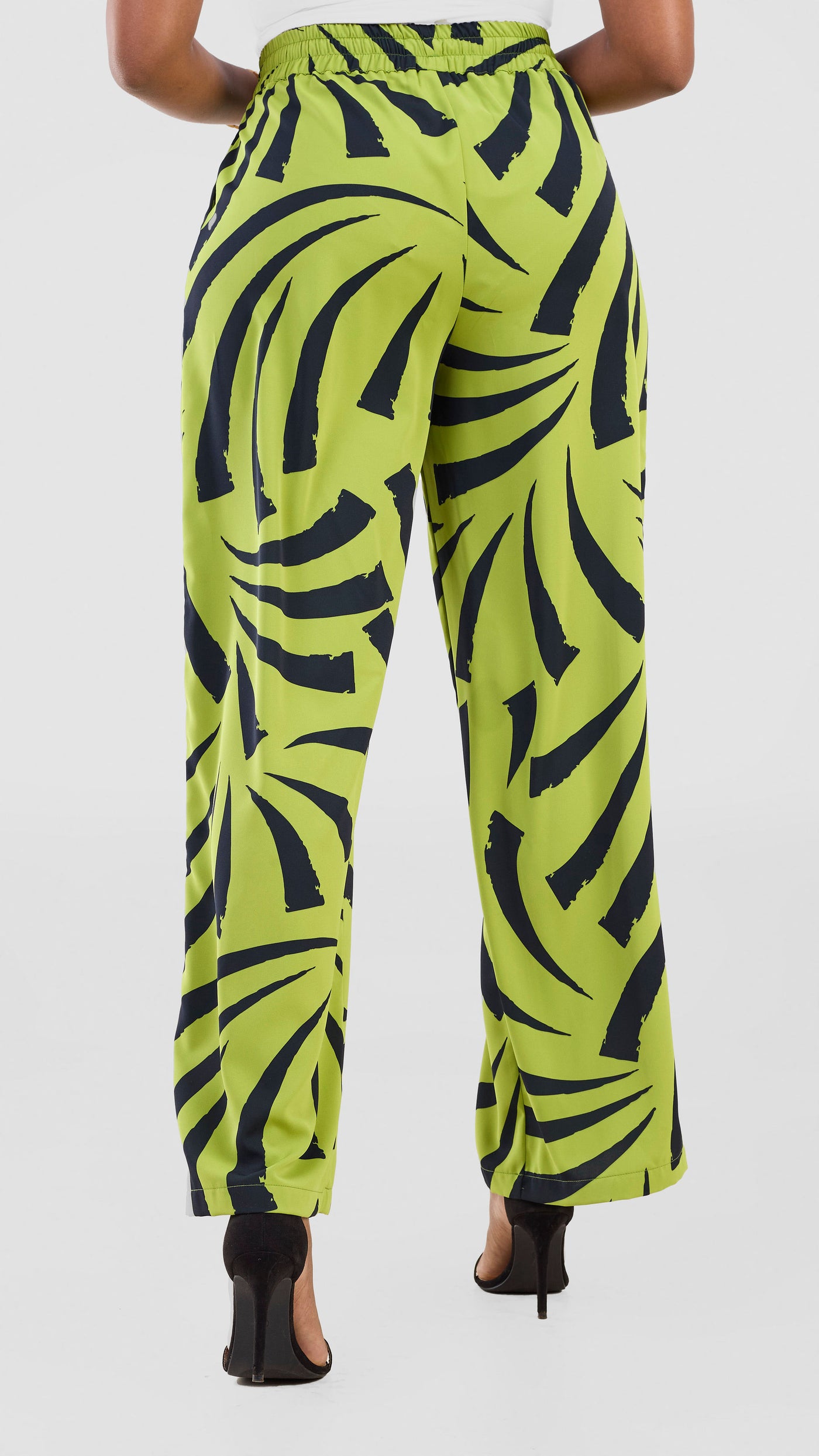 Vivo Seli Wide Leg Pants - Lime / Green Raha Print