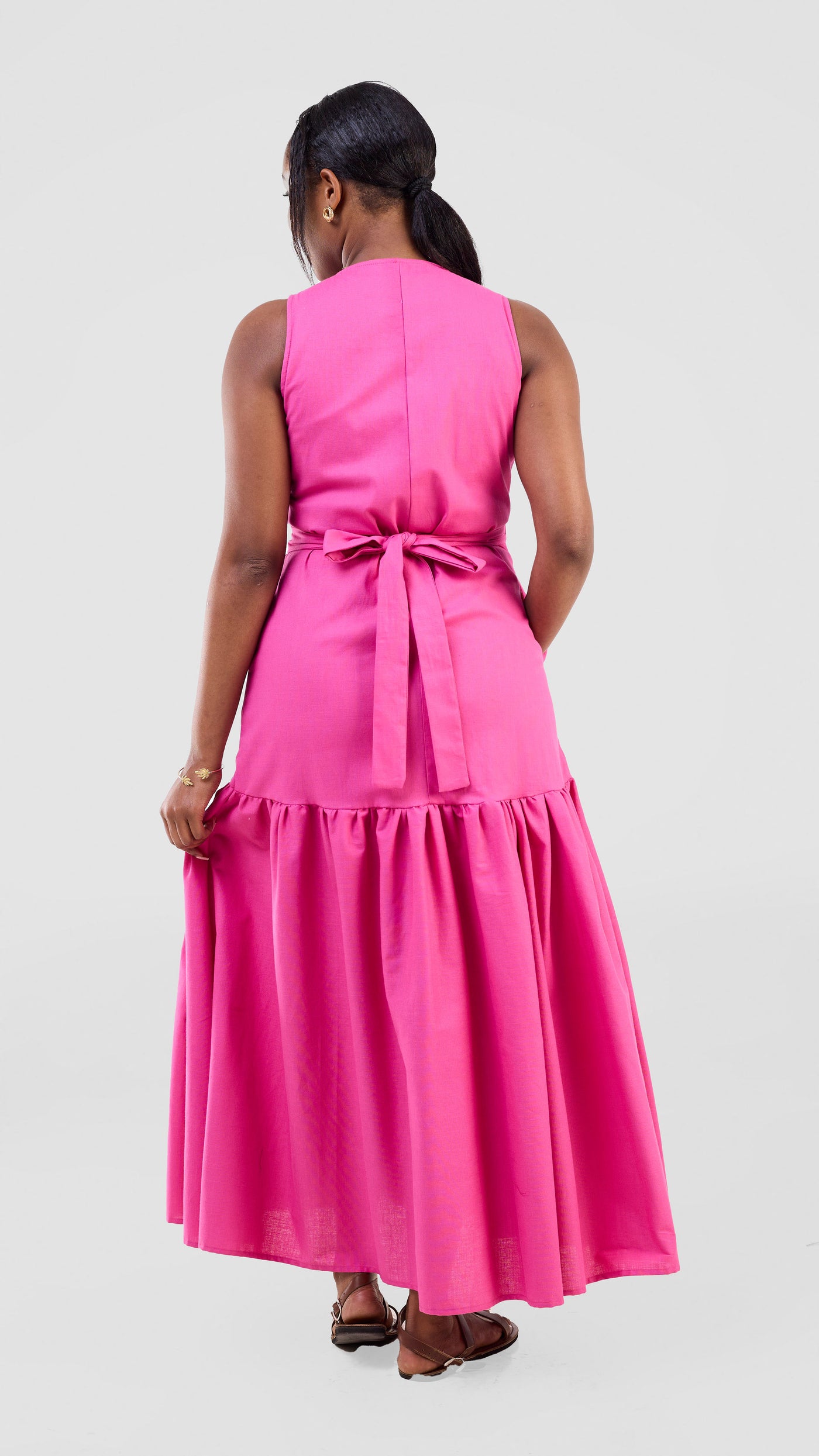 Safari Naledi Gathered Panel Wrap Dress - Pink