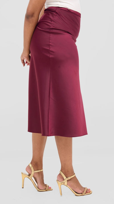 Vivo Samira Slip Skirt - Maroon - Shopzetu