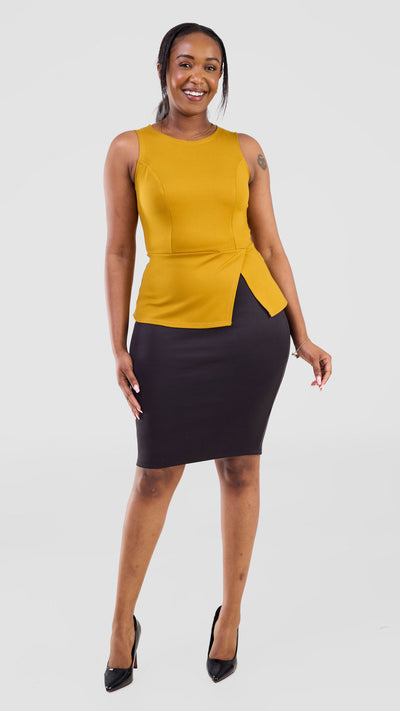 Vivo Lena Sleeveless Top - Dark Mustard