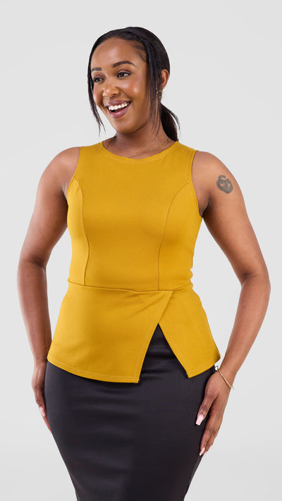 Vivo Lena Sleeveless Top - Dark Mustard