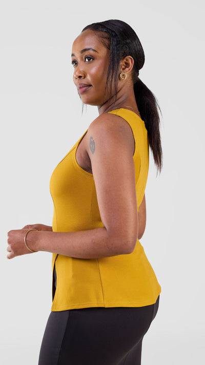 Vivo Lena Sleeveless Top - Dark Mustard