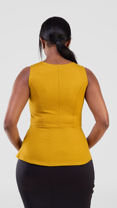 Vivo Lena Sleeveless Top - Dark Mustard