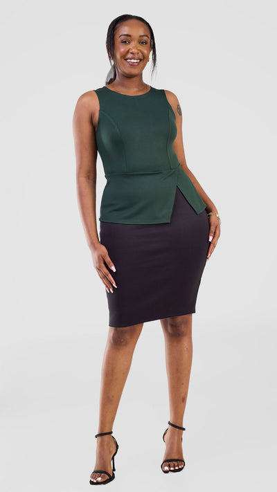 Vivo Lena Sleeveless Top - Dark Green