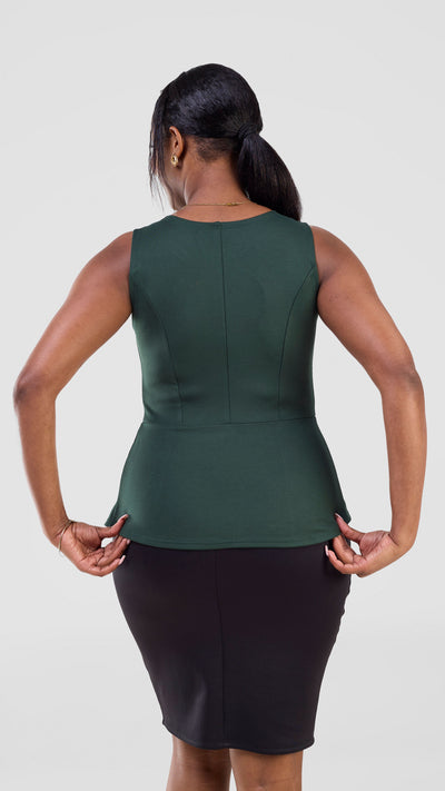 Vivo Lena Sleeveless Top - Dark Green