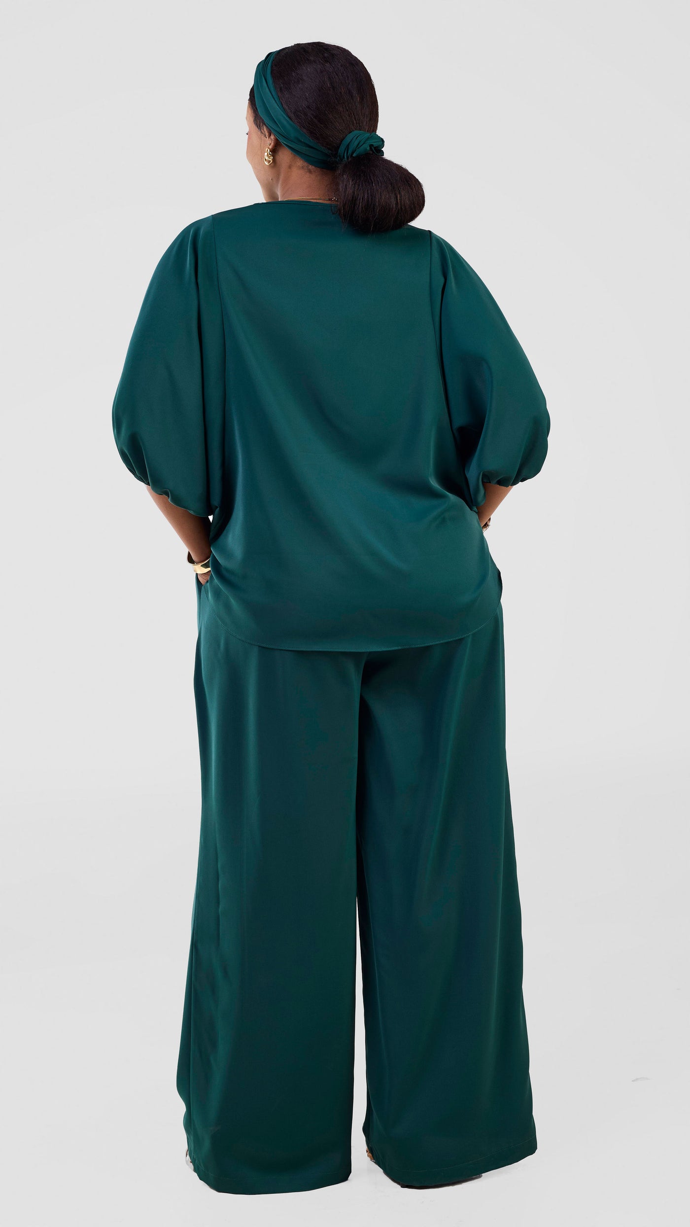 Vivo Seli Wide Leg Pants - Dark Green