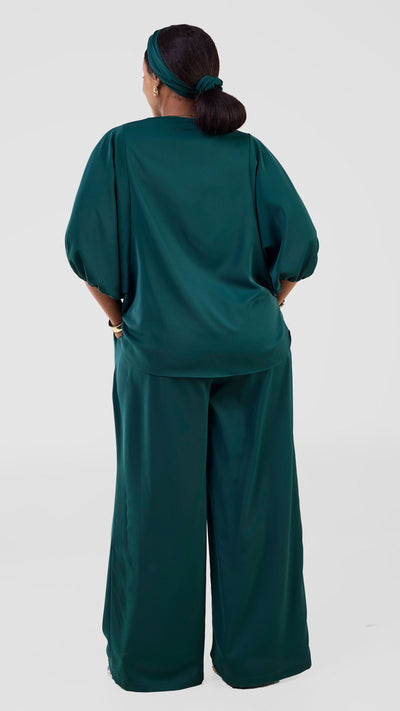 Vivo Seli Wide Leg Pants - Dark Green